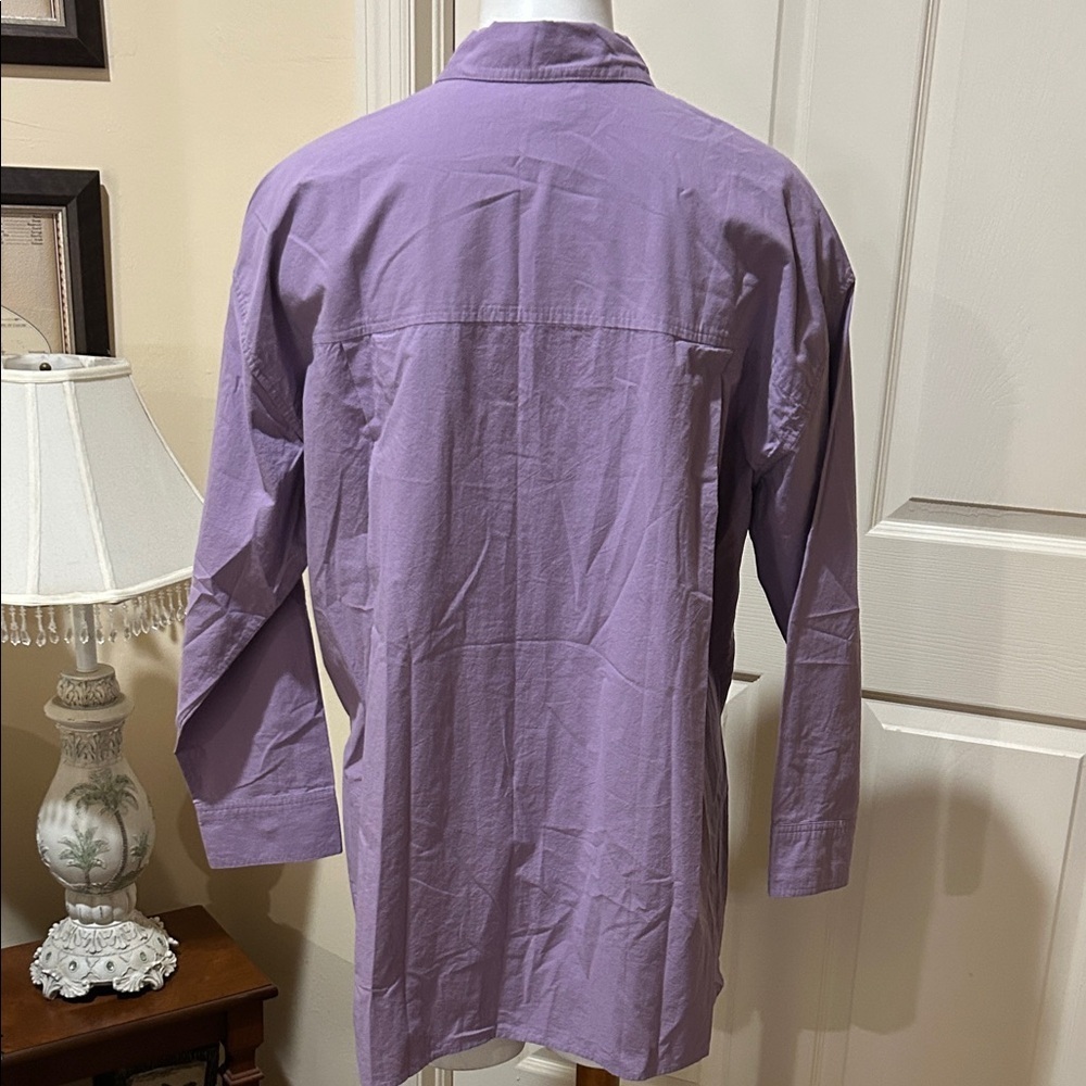 Madewell Lavender Oversized Poplin small Casual Button Down Shirt/dress - Picture 6 of 11